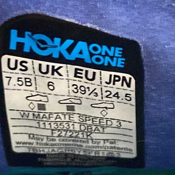 Hoka Mafate Speed 3 Shoes in Dazzling Blue Atlantis Trail Running Size 7.5 B - Picture 12 of 13